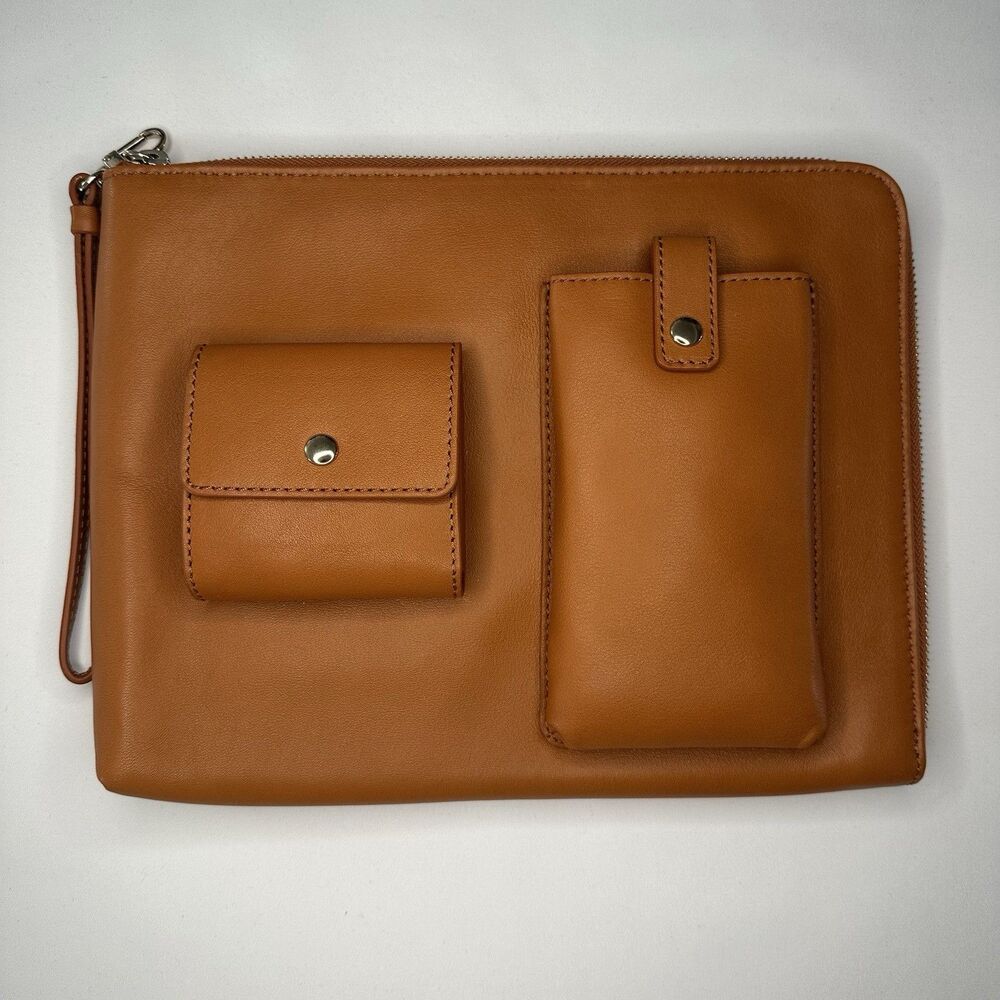 Mark & Graham Leather Tech Cluth Brown NEW